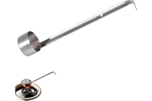 BEUFEE Cucharón De Sopa De Metal, Cucharones De Vino Con Mangos Largos Cuchara Medidora De Vino De Acero Inoxidable Cuchara De Enlatado Cuchara De Sopa De Aceite Para Revolver Líquido(50ML)