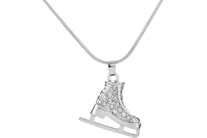 LIKGREAT Collana con ciondolo a forma di pattinaggio su ghiaccio, per ragazze, accessorio per pattinaggio artistico, regalo per ragazze