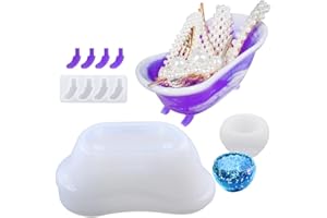 FineGood Bath Resin Moulds, Silicone Moulds for Resin Storage Box Resin Moulds Silicone Epoxy Resin Container Moulds for Jewellery Candy Soap with Small Cup Mould