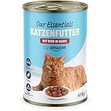 by Amazon Katzen Nassfutter Häppchen mit Rind in Sauce, 1 x 415g