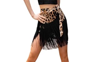 YM YOUMU Donna Latino Gonna da Ballo Nappa Sala da Ballo Salsa Tango Gonna Sciarpa a Portafoglio Dancewear