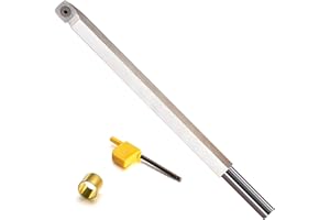 DIRTECH Carbide Tipped Woodturning Tool S15 Carbide Wood Lathe Tool Rougher Made of Stainless Steel with 15 mm Square Carbide Cutter with 150mm Radius and T20 star tip wrenches