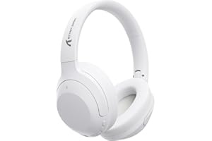 ATTACK SHARK G300 Bezprzewodowe Słuchawki z ANC, Ultra Lekkie, Składane Nauszne Słuchawki, Połączenie Przewodowe/Bluetooth, 20 Godzin Czasu Odtwarzania, Wbudowany Mikrofon, do Biura i w Domu - Białe