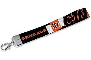 Rico Industries NFL Football Cincinnati Bengals Standard-Handgelenk-Schlüsselband, niedlicher Handgelenkriemen, Schlüsselanhänger für Damen und Herren, Autoschlüssel, Ausweise, Karte, Geldbörse