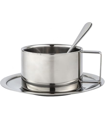 Set 8 Tazze Acciaio Inox Doppia Parete Hivexagon - 300 Ml, Infrangibili - Foto 7