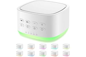 Magicteam Sleep Aid White Noise with 10 Colours Lights and 25 Natural Quiet Sounds, 5 Timers and Memory Function for Baby Adults