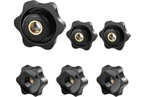 BOUMVID Sterngriffmutter M5 6 Stück, Flügelmutter Äußerer Durchmesser 32mm, Rändelschraube Innengewinde Messing, Sterngriff für Maschinen und Anlagen, Werkzeugmaschinen, Fitnessgeräte, Möbel