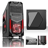 PC DESKTOP GAMING INTEL QUAD CORE HD 1TB SATA III/RAM 8GB 1600MHZ/HDMI-DVI-VGA/USB 2.0 3.0/ PC FISSO COMPLETO PRONTO ALL'USO GIOCHI,UFFICIO,CASA,ITEK INVADER RED