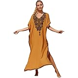 Donne Boemia Caftano Stile Marocco Abiti Deserto Ricamo Tribale Modello Caftan Beach Cover Ups