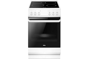 Amica AFC1530WH Freestanding Electric Cooker with Ceramic Hob, Conventional Oven, 50cm wide, White