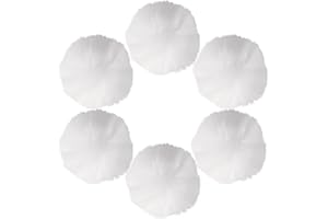 YUYWWAN 6 Piezas Pompones, 7cm PompóN de Piel SintéTica, Redondo Pompone de Colores, Esponjoso Pompomes Decorar para Sombreros Llaveros Bufandas árbol de Navidad DIY Pompome Accesorios 3 Color (Blanco)