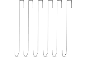 HOTOP Ganchos Colgadores de Corona de Navidad de 15 Pulgadas Ganchos de Metal de Puerta Perchas Prácticas Colgantes de Toallas de Ropas para Decoración Puerta Entrada (Plata, 6 Piezas)