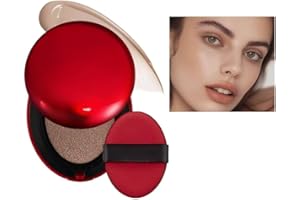 SONGVISON Fondotinta Super Fit Cushion Texture leggera, finitura semi-opaca Copertura costruibile per 72 ore.impermeabile, trucco trasparente Red+Shell+Air si concentra sul mantenimento di un'ottima copertura