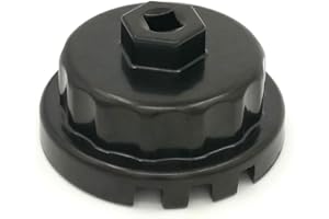 EGFheal 64mm 14 Flute Oil Filter Wrench Cap Removal Tool, Heavy Duty Oil Filter Wrench for Toyota Lexus black