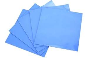 Walfront 5 pz Pad Termici in Silicone 100x100x1.5mm Alta Conducibilità Termica 6W/MK Adesivo Termoconduttivo per CPU GPU Dissipazione Calore