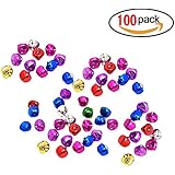 Isuper Cascabeles Multicolores Tintineo Jingle Bells Colgantes Pequeños Decoración Navidad Fiesta 100 pcs