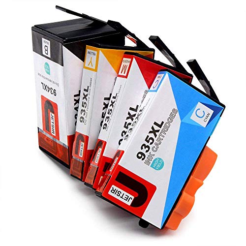 JETSIR 934XL 935XL Cartuchos de tinta Reemplazo para HP 934 935 Alta Capacidad Compatible con HP Officejet Pro 6830 6230 6820 6835 6812 6815 (1 Negro,1 Cian,1 Magenta,1 Amarillo)