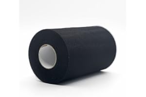 CAIIBTNTGB 91m x 15 cm! Tessuto in rotolo di tulle per decorazioni artigianali Tutu Matrimoni Costumi Gonne Feste Regalo Fiocco baby shower, Molti colori disponibili. (Nero)