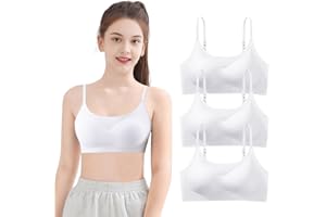 SUNVIVID Sport-BH für Mädchen Nahtlose Trainings-BHS Bügellos Teenager-Unterwäsche Stoßfeste Trainingsweste mit Herausnehmbarer Polster und Verstellbarem Träger für 12–18