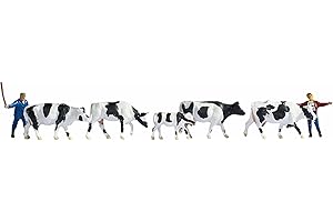 Noch - 15724 - Modélisme Ferroviaire - Gardien Et Troupeau De Vaches - 2 Figurines + 5 Vaches