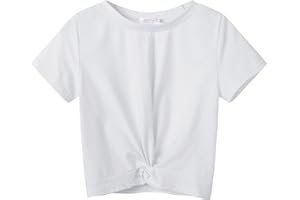 Arshiner Ragazza T-Shirts Estate Manica Corta Bambini Camicetta di Cotone Carino Moda Stampa Scuola Camicia Collo Rotondo Sport Leggero Casual Maglietta per Girls 5-12 Anni