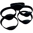 YARONGTECH RFID Rewritable T5577 125khz Writable Silicone Wristband Black Adult Size (Pack of 5)