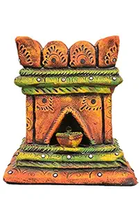 Shabana Art Potteries Terracotta Tulsi Pot, Multicolour, 7.5 X 8.5 inch, 1 Piece