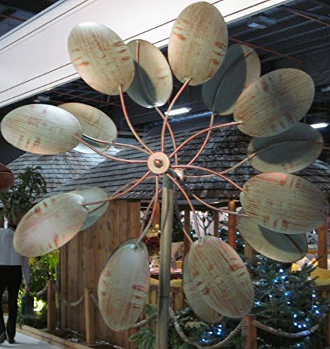 Wisley Wind Spinner / Wind Sculpture in Verdigris Green finish