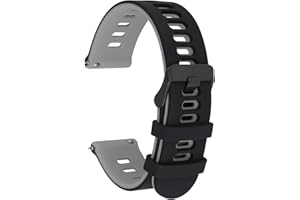 Cobee Silicone Rubber Watch Bands, Quick Release Sport Watch Replacement Straps, Universal Smart Watchband with Black Stainless Steel Buckle for Men Women