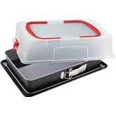 Dr. Oetker 1123 Rectangular Removable Oven Mould with Enamelled Base and Non-Stick with Lid with Handles for Transporting Foo