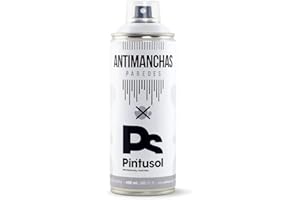 PINTUSOL Pintura Antimanchas Paredes en Spray, Acrílica Blanca Alta Opacidad, Cubre Manchas Antihumedad Antimoho, Fácil Aplicación, Pintura Profesional Anti Manchas Pared Espray 400ml