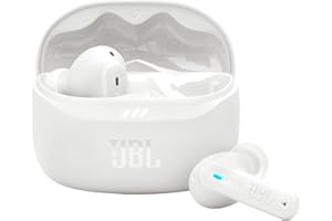 JBL Tune Beam 2 Bezprzewodowe Słuchawki Douszne Bluetooth z Redukcją Szumów i 48 H Odtwarzania na Baterii, Odporne na Wodę i Kurz IP54, z Wielopunktowym Złączem i Zamkniętą Konstrukcją, Białe