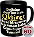 Produktbild 2556 Geburtstag Geschenke-Set 60: OLDTIMER 60 JAHRE GELAUFEN, Geburtstagsgeschenk 60. Premium Geschenk Tasse Keramik Original RAHMENLOS® in Geschenkbox + Button so gut 60