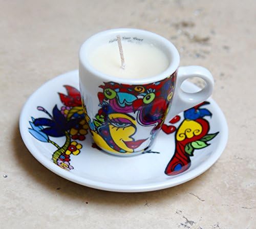 Soy Wax Espresso Cup Candle - Jasmine Scented - Parrot