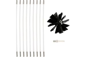BEENLE-ICEY Cepillo para tubo de estufa, cepillo para chimenea, cepillo para chimenea, cepillo de plástico, cepillo para chimenea, cepillo para limpiar tuberías de chimenea