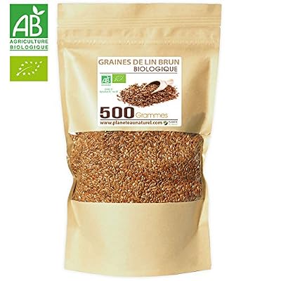 Planète au Naturel Graines de Lin Brun BIO - 500g (Linum usitatissimum)