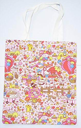 Cute And Trendy Cartoon World Girls Canvas School Shopping Utility Tote Bag With Canvas Handles