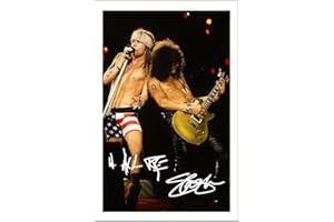 GENERIC Axl Rose & Slash - Guns 'n' Roses GNR Signed 12x8 Inch Photo Print Pre Printed Signature Autograph Gift Art Work, Wall Art