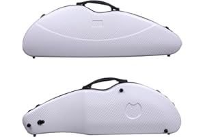 GENERIC Caja de violín 4/4 de fibra de carbono mixta, luz fuerte con bloqueo de contraseña (blanco)