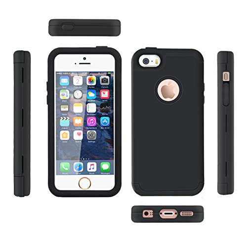 Dailylux Funda iPhone 5s Funda iPhone 5 Funda iPhone SE Carcasa Protector TPU PC Resistente a los Ara azos para el iPhone 5S 5 SE -Negro reviews Dailylux Funda iPhone 5s Funda iPhone 5 Funda iPhone SE Carcasa Protector TPU PC Resistente a los Ara azos para el iPhone 5S 5 SE -Negro