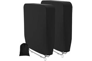Ghopy 2 Pcs Folding Reclining Chair Cover,Garden Chair Cover Oxford Fabric Waterproof Windproof Heavy Duty for Sunbed Sun Lounger Furniture Protection 93x82cm (2 Pcs)