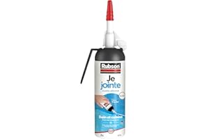 Rubson Je Jointe Mastic Blanc 100 ml, mastic étanche anti-moisissure en aérosol prêt à l'emploi, mastic silicone durable pour joints sanitaires spécial Bain et Cuisine