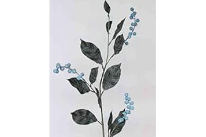 ‎ARTPLANTS artplants.de Kunstzweig Schneebeere Elysa, gefroren, blau, 75cm - Dekozweig Schneebeere