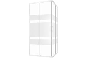 PARAMA Box Doccia Angolare 70x70 cm Vetro Serigrafato 4 mm Profili Bianchi h185cm mod. Grenada