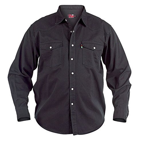 D555Duke London KS1024 Western Shirt - Black - 5XL