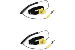 AITUO Muñequera antiestática Conexión a Tierra Correa de Puesta a Tierra Correa de Puesta a Tierra Descarga ESD - Previene la acumulación de Electricidad estática (2 Paquetes)