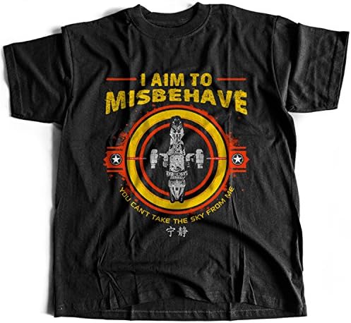 9248 I Aim To Misbehave Mens T-Shirt Serenity Firefly Browncoat Blue Sun Corporation(X-Large,Black)
