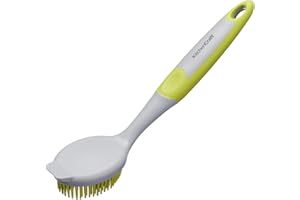 KitchenCraft Brosse Vaisselle en Caoutchouc, 25 cm - Couleur Vert et Gris