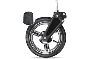 Bergsteiger Ersatzreifen für Kinderwagen Capri, Schwenkrad 9 Zoll, Komplettrad hinten 12 Zoll, chrome, schwarz