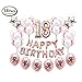 Produktbild ICheap Konfetti Latex Luftballons Rosegold Weiß, Happy Birthday Ballons, 18th Geburtstag für Baby Shower Girl Adult Geburtstag Party Dekorationen (18th)